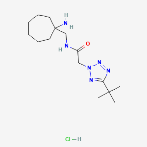 molecular formula C15H29ClN6O B2568626 N-[(1-Aminocycloheptyl)methyl]-2-(5-tert-butyltetrazol-2-yl)acetamide;hydrochloride CAS No. 2460755-10-4