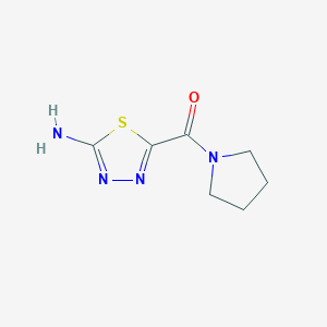 molecular formula C7H10N4OS B2568634 (5-Amino-1,3,4-thiadiazol-2-yl)-pyrrolidin-1-ylmethanone CAS No. 1517946-82-5