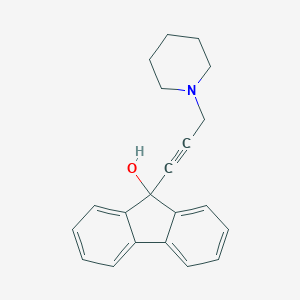 molecular formula C21H21NO B256864 9-[3-(1-piperidinyl)-1-propynyl]-9H-fluoren-9-ol 