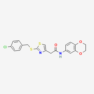 2-(2-((4-chlorobenzyl)thio)thiazol-4-yl)-N-(2,3-dihydrobenzo[b][1,4]dioxin-6-yl)acetamide