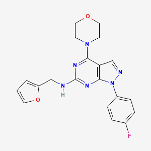 molecular formula C20H19FN6O2 B2568647 1-(4-氟苯基)-N-(呋喃-2-基甲基)-4-吗啉代-1H-吡唑并[3,4-d]嘧啶-6-胺 CAS No. 1207045-63-3