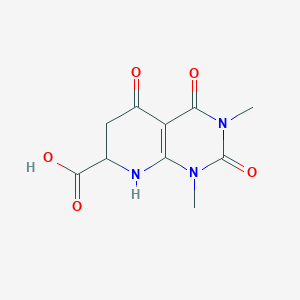molecular formula C10H11N3O5 B2568653 1,3-二甲基-2,4,5-三氧代-1,2,3,4,5,6,7,8-八氢吡啶并[2,3-d]嘧啶-7-羧酸 CAS No. 1260953-09-0