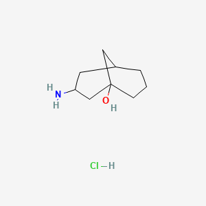 molecular formula C9H18ClNO B2568654 3-Aminobicyclo[3.3.1]nonan-1-ol;hydrochloride CAS No. 2253640-68-3