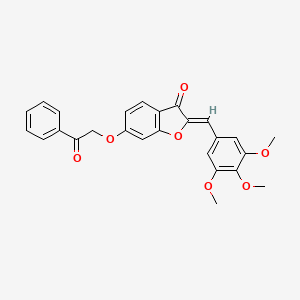 molecular formula C26H22O7 B2568659 (Z)-6-(2-oxo-2-phenylethoxy)-2-(3,4,5-trimethoxybenzylidene)benzofuran-3(2H)-one CAS No. 858758-13-1