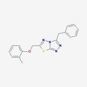 molecular formula C18H16N4OS B256866 3-Benzyl-6-[(2-methylphenoxy)methyl][1,2,4]triazolo[3,4-b][1,3,4]thiadiazole 