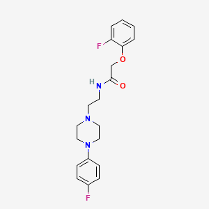 molecular formula C20H23F2N3O2 B2568669 2-(2-氟苯氧基)-N-(2-(4-(4-氟苯基)哌嗪-1-基)乙基)乙酰胺 CAS No. 1049412-35-2