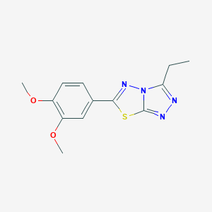 molecular formula C13H14N4O2S B256867 6-(3,4-Dimethoxyphenyl)-3-ethyl[1,2,4]triazolo[3,4-b][1,3,4]thiadiazole 