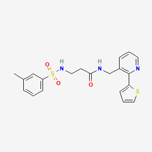 molecular formula C20H21N3O3S2 B2568670 3-(3-methylphenylsulfonamido)-N-((2-(thiophen-2-yl)pyridin-3-yl)methyl)propanamide CAS No. 2034576-73-1