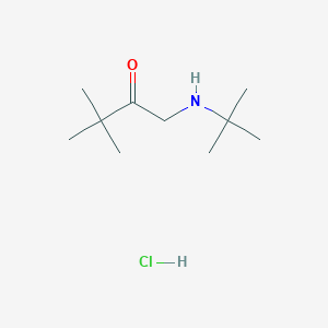 molecular formula C10H22ClNO B2568671 1-(Tert-butylamino)-3,3-dimethylbutan-2-one hydrochloride CAS No. 59288-29-8