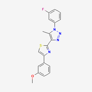 molecular formula C19H15FN4OS B2568675 1-(3-氟苯基)-4-[4-(3-甲氧基苯基)-1,3-噻唑-2-基]-5-甲基-1H-1,2,3-三唑 CAS No. 1105211-05-9