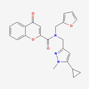 N-((5-cyclopropyl-1-methyl-1H-pyrazol-3-yl)methyl)-N-(furan-2-ylmethyl)-4-oxo-4H-chromene-2-carboxamide
