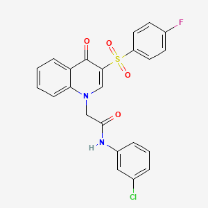 molecular formula C23H16ClFN2O4S B2568681 N-(3-chlorophenyl)-2-[3-(4-fluorophenyl)sulfonyl-4-oxoquinolin-1-yl]acetamide CAS No. 866729-39-7