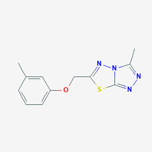 molecular formula C12H12N4OS B256869 3-Methyl-6-[(3-methylphenoxy)methyl][1,2,4]triazolo[3,4-b][1,3,4]thiadiazole 
