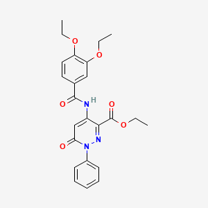 molecular formula C24H25N3O6 B2568694 4-(3,4-二乙氧基苯甲酰胺基)-6-氧代-1-苯基-1,6-二氢吡哒嗪-3-羧酸乙酯 CAS No. 946281-84-1