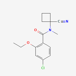 molecular formula C15H17ClN2O2 B2568697 4-Chloro-N-(1-cyanocyclobutyl)-2-ethoxy-N-methylbenzamide CAS No. 1607269-35-1