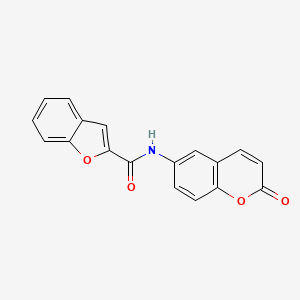 molecular formula C18H11NO4 B2568698 N-(2-oxochromen-6-yl)-1-benzofuran-2-carboxamide CAS No. 708294-55-7