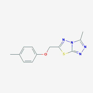 molecular formula C12H12N4OS B256870 3-Methyl-6-[(4-methylphenoxy)methyl][1,2,4]triazolo[3,4-b][1,3,4]thiadiazole 