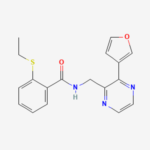 2-(ethylthio)-N-((3-(furan-3-yl)pyrazin-2-yl)methyl)benzamide