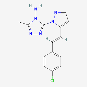 3-[5-(4-chlorostyryl)-1H-pyrazol-1-yl]-5-methyl-4H-1,2,4-triazol-4-amine