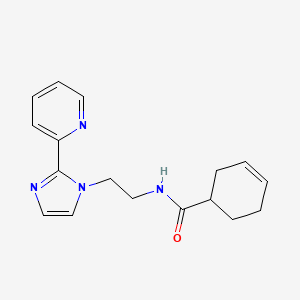 N-(2-(2-(pyridin-2-yl)-1H-imidazol-1-yl)ethyl)cyclohex-3-enecarboxamide