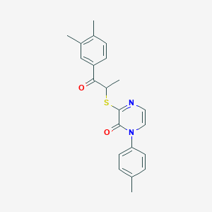3-((1-(3,4-dimethylphenyl)-1-oxopropan-2-yl)thio)-1-(p-tolyl)pyrazin-2(1H)-one
