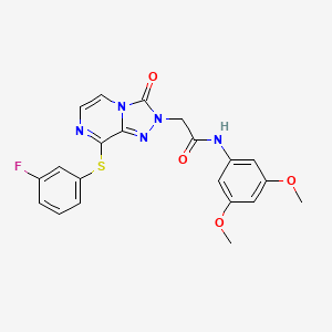 molecular formula C21H18FN5O4S B2568722 3-[4-(2-cyclopropyl-1,3-thiazol-4-yl)phenyl]-5-(1-methyl-1H-pyrazol-5-yl)-1,2,4-oxadiazole CAS No. 1251601-67-8