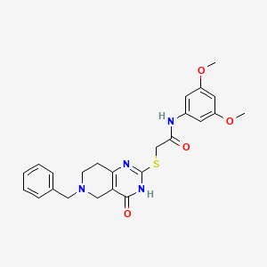 molecular formula C24H26N4O4S B2568724 2-((6-苄基-4-氧代-3,4,5,6,7,8-六氢吡啶并[4,3-d]嘧啶-2-基)硫代)-N-(3,5-二甲氧基苯基)乙酰胺 CAS No. 946302-63-2