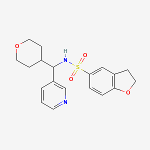 molecular formula C19H22N2O4S B2568726 N-(吡啶-3-基(四氢-2H-吡喃-4-基)甲基)-2,3-二氢苯并呋喃-5-磺酰胺 CAS No. 2034399-96-5