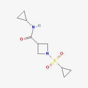 molecular formula C10H16N2O3S B2568728 N-环丙基-1-(环丙基磺酰基)氮杂环丁烷-3-甲酰胺 CAS No. 1428373-10-7