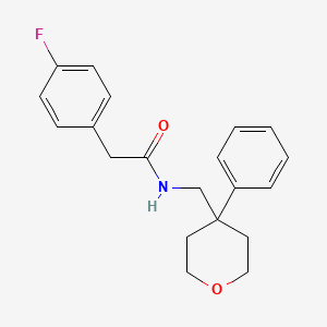 molecular formula C20H22FNO2 B2568729 2-(4-氟苯基)-N-[(4-苯氧杂环-4-基)甲基]乙酰胺 CAS No. 832688-41-2