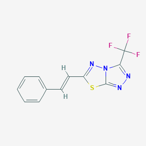 molecular formula C12H7F3N4S B256873 6-(2-Phenylvinyl)-3-(trifluoromethyl)[1,2,4]triazolo[3,4-b][1,3,4]thiadiazole 