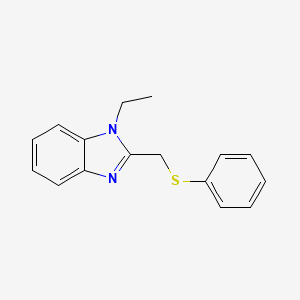 molecular formula C16H16N2S B2568730 1-Ethyl-2-(phenylsulfanylmethyl)benzimidazole CAS No. 839680-73-8