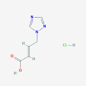 molecular formula C6H8ClN3O2 B2568733 (2E)-4-(1H-1,2,4-triazol-1-yl)but-2-enoic acid hydrochloride, E CAS No. 1989683-20-6