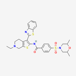 N-(3-(benzo[d]thiazol-2-yl)-6-ethyl-4,5,6,7-tetrahydrothieno[2,3-c]pyridin-2-yl)-4-((2,6-dimethylmorpholino)sulfonyl)benzamide