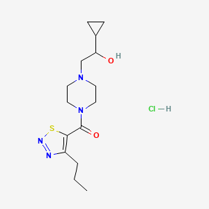 (4-(2-Cyclopropyl-2-hydroxyethyl)piperazin-1-yl)(4-propyl-1,2,3-thiadiazol-5-yl)methanone hydrochloride