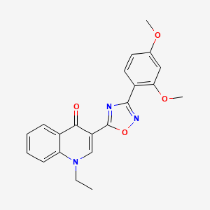 molecular formula C21H19N3O4 B2568762 3-(3-(2,4-dimethoxyphenyl)-1,2,4-oxadiazol-5-yl)-1-ethylquinolin-4(1H)-one CAS No. 1358956-88-3