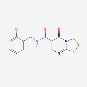 molecular formula C14H12ClN3O2S B2568763 N-(2-chlorobenzyl)-5-oxo-3,5-dihydro-2H-thiazolo[3,2-a]pyrimidine-6-carboxamide CAS No. 443328-89-0