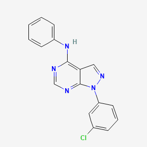 molecular formula C17H12ClN5 B2568777 1-(3-chlorophenyl)-N-phenyl-1H-pyrazolo[3,4-d]pyrimidin-4-amine CAS No. 890949-26-5