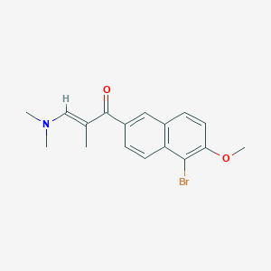 molecular formula C17H18BrNO2 B2568785 (E)-1-(5-bromo-6-methoxynaphthalen-2-yl)-3-(dimethylamino)-2-methylprop-2-en-1-one CAS No. 338407-63-9