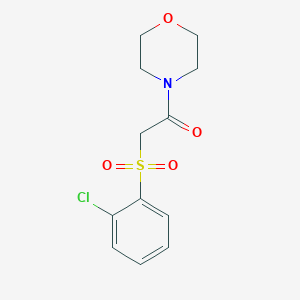 molecular formula C12H14ClNO4S B2568789 2-[(2-Chlorophenyl)sulfonyl]-1-morpholino-1-ethanone CAS No. 339097-93-7