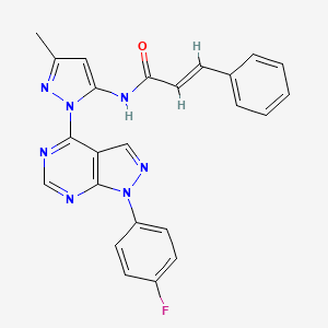 molecular formula C24H18FN7O B2568798 N-(1-(1-(4-氟苯基)-1H-吡唑并[3,4-d]嘧啶-4-基)-3-甲基-1H-吡唑-5-基)肉桂酰胺 CAS No. 1007008-86-7
