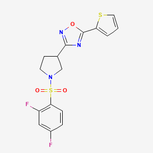 3-(1-((2,4-Difluorophenyl)sulfonyl)pyrrolidin-3-yl)-5-(thiophen-2-yl)-1,2,4-oxadiazole