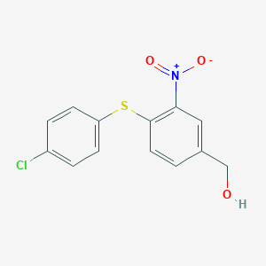 molecular formula C13H10ClNO3S B2568800 {4-[(4-Chlorophenyl)sulfanyl]-3-nitrophenyl}methanol CAS No. 773869-91-3