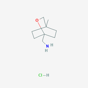 molecular formula C9H18ClNO B2568801 (4-甲基-2-氧代双环[2.2.2]辛烷-1-基)甲胺；盐酸盐 CAS No. 2247104-20-5