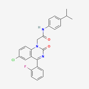 molecular formula C25H21ClFN3O2 B2568806 2-(6-chloro-4-(2-fluorophenyl)-2-oxoquinazolin-1(2H)-yl)-N-(4-isopropylphenyl)acetamide CAS No. 932321-50-1