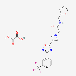 molecular formula C21H23F3N4O7 B2568816 N-((tetrahydrofuran-2-yl)methyl)-2-(3-(3-(3-(trifluoromethyl)phenyl)-1,2,4-oxadiazol-5-yl)azetidin-1-yl)acetamide oxalate CAS No. 1351607-37-8