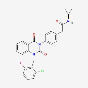 2-(4-(1-(2-chloro-6-fluorobenzyl)-2,4-dioxo-1,2-dihydroquinazolin-3(4H)-yl)phenyl)-N-cyclopropylacetamide