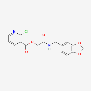 {[(2H-1,3-benzodioxol-5-yl)methyl]carbamoyl}methyl 2-chloropyridine-3-carboxylate