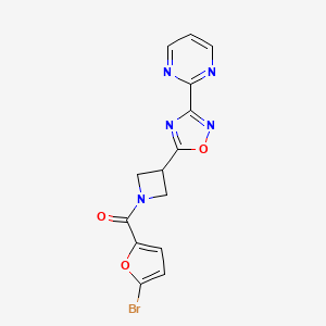 (5-Bromofuran-2-yl)(3-(3-(pyrimidin-2-yl)-1,2,4-oxadiazol-5-yl)azetidin-1-yl)methanone