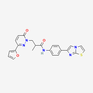 3-(3-(furan-2-yl)-6-oxopyridazin-1(6H)-yl)-N-(4-(imidazo[2,1-b]thiazol-6-yl)phenyl)-2-methylpropanamide